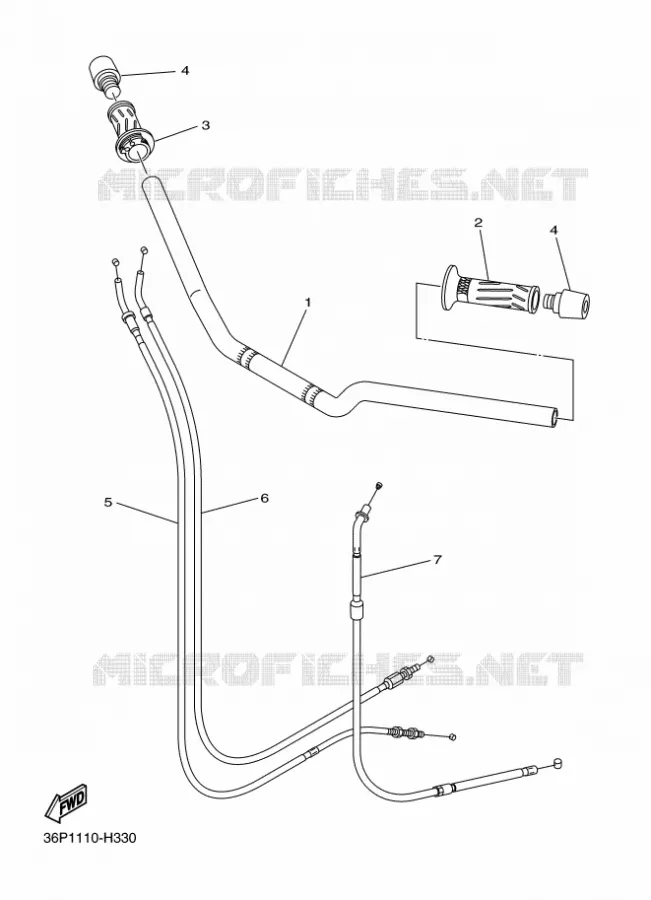 GUIDON ET CABLES Yamaha MOTO 600 2010 XJ6 DIVERSION ABS  XJ6SA