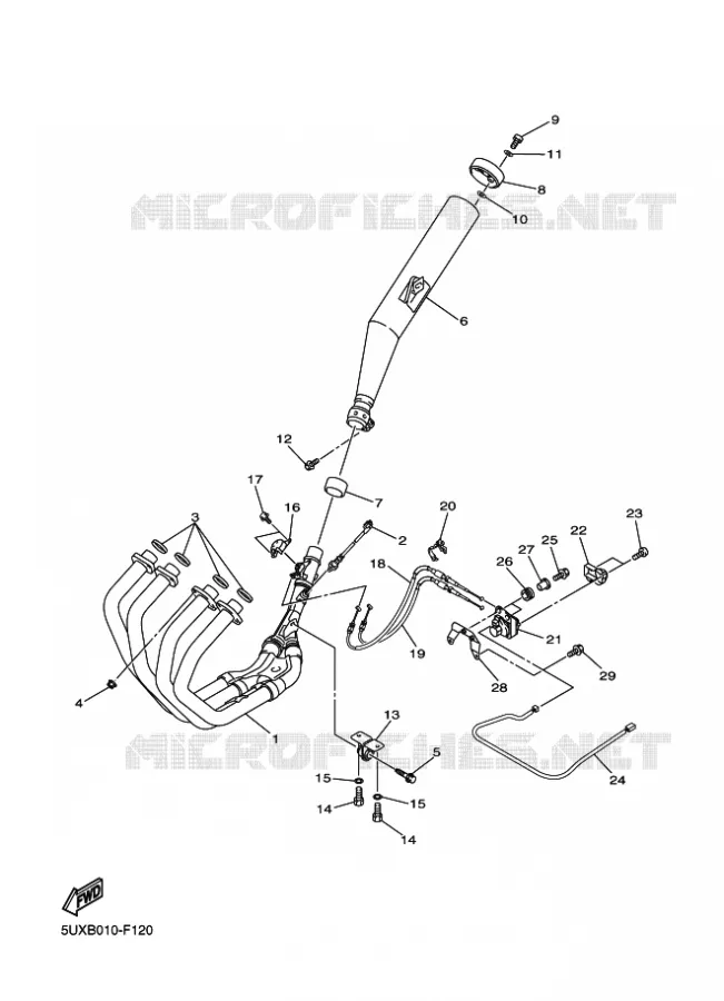 ECHAPPEMENT Yamaha MOTO 1300 2010 XJR  XJR1300