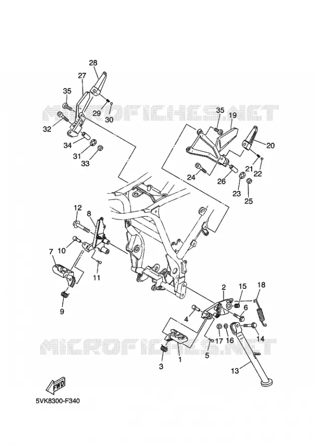 SUPPORT / REPOSE PIEDS Yamaha MOTO 660 2010 XTR  XT660R