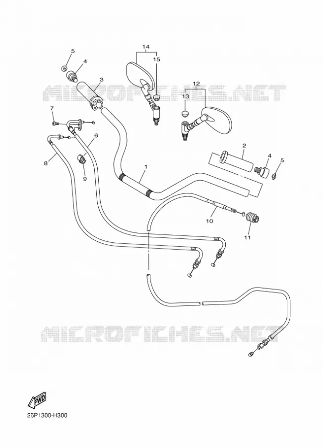 GUIDON ET CABLES Yamaha MOTO 950 2010 XVS MIDNIGHT STAR  XVS950A