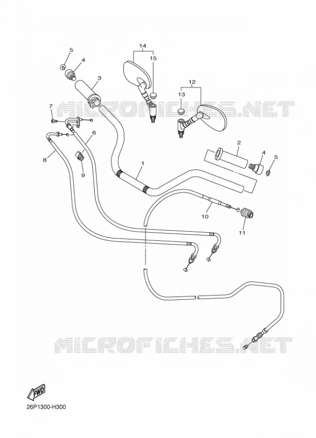 GUIDON ET CABLES Yamaha MOTO 950 2010 XVS MIDNIGHT STAR  XVS950A
