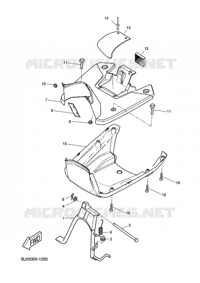 SUPPORT / REPOSE PIEDS Yamaha SCOOTER 50 2010 SLIDER STUNT  EW50N SLIDER