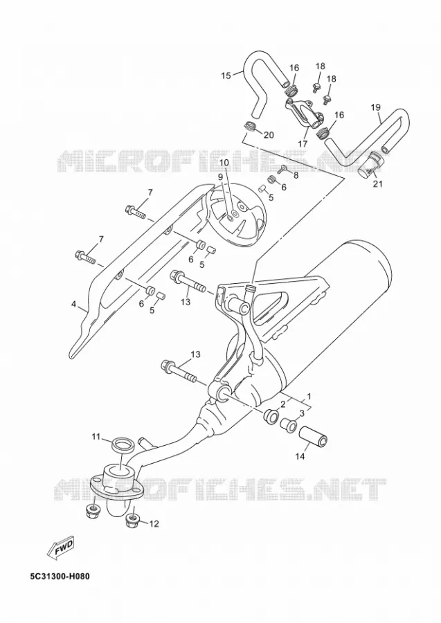 ECHAPPEMENT Yamaha SCOOTER 50 2010 NEOS 4T  YN50F NEO'S 50 4ST