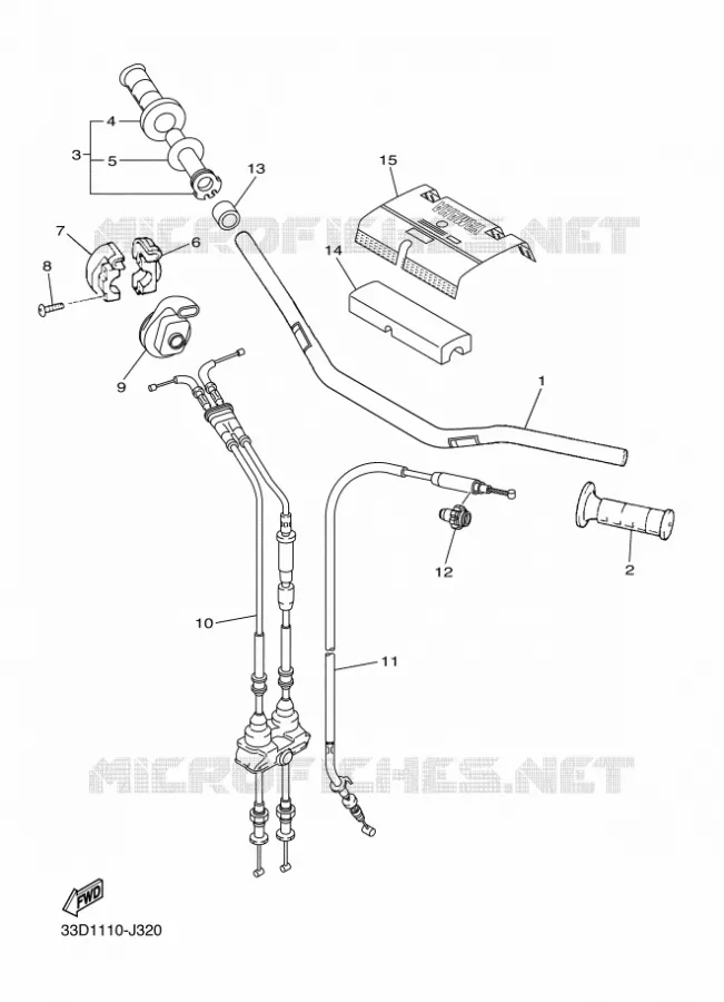 GUIDON ET CABLES Yamaha MOTO 450 2010 YZF  YZ450F