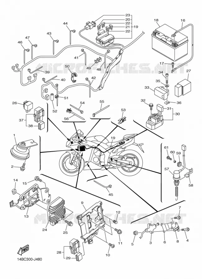 PARTIE ELECTRIQUE 2 Yamaha MOTO 1000 2010 R1  YZF-R1