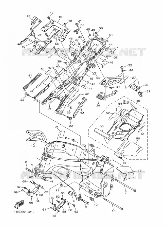 CADRE Yamaha MOTO 1000 2010 R1  YZF-R1