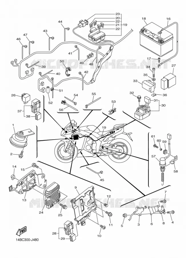 PARTIE ELECTRIQUE 2 Yamaha MOTO 1000 2010 R1  YZF-R1