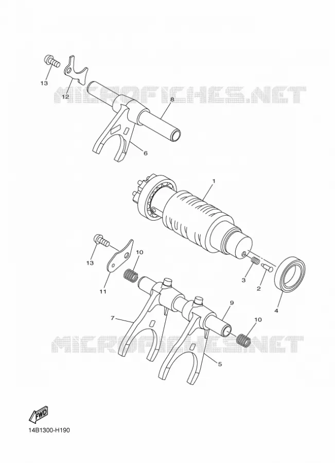 BARILLET DE SELECTION / FOURCHETTES Yamaha MOTO 1000 2010 R1  YZF-R1