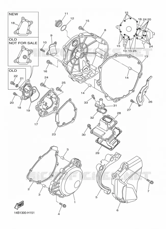 CARTER - MOTEUR 1 Yamaha MOTO 1000 2010 R1  YZF-R1