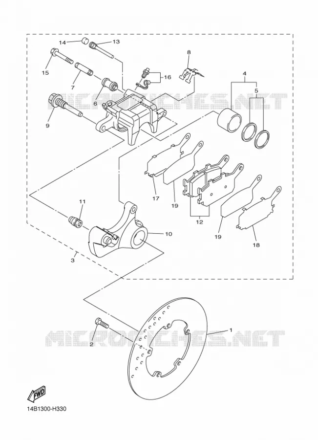 ETRIER DE FREIN ARRIERE Yamaha MOTO 1000 2010 R1  YZF-R1 R1