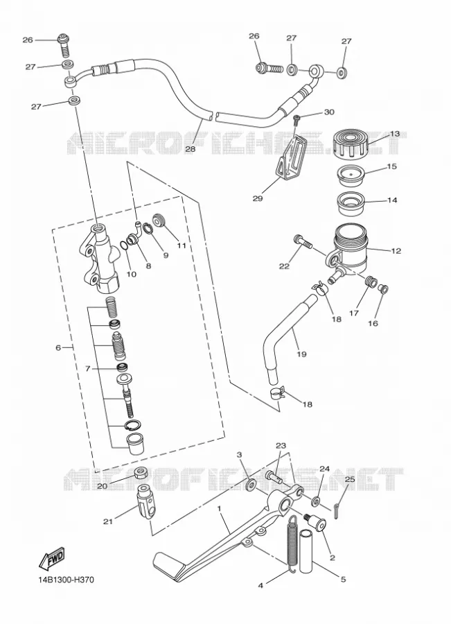 MAITRE CYLINDRE DE FREIN ARRIERE Yamaha MOTO 1000 2010 R1  YZF-R1 R1