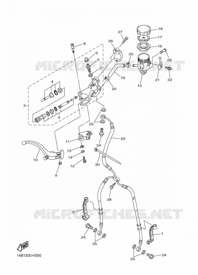 MAITRE CYLINDRE DE FREIN AVANT Yamaha MOTO 1000 2010 R1  YZF-R1 R1
