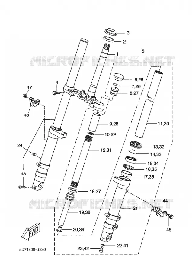 FOURCHE Yamaha MOTO 125 2010 YZF-R125  YZF-R125
