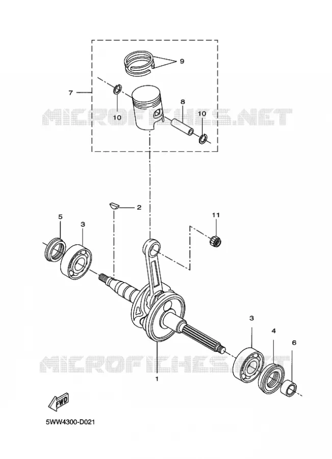 VILEBREQUIN / PISTON Yamaha SCOOTER 50 2011 BWS  CW50 BW'S