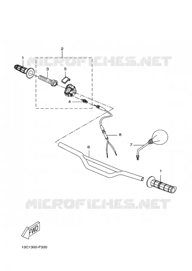 GUIDON ET CABLES Yamaha MOTO 50 2011 DTR  DT50R