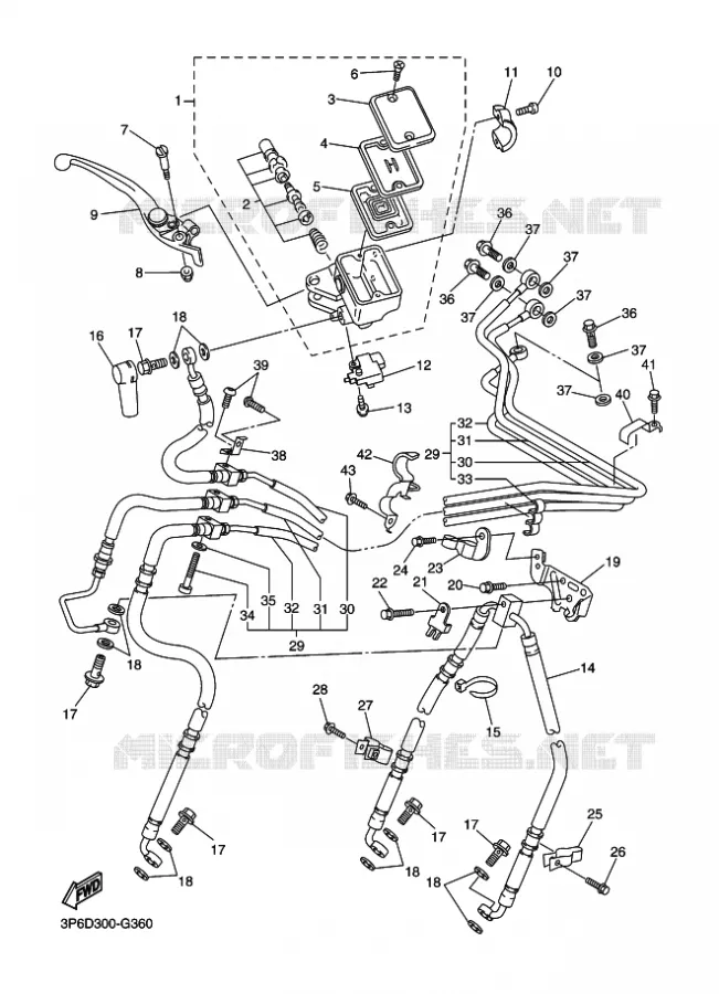 MAITRE CYLINDRE DE FREIN AVANT Yamaha MOTO 1300 2011 FJR AS ABS  FJR1300AS