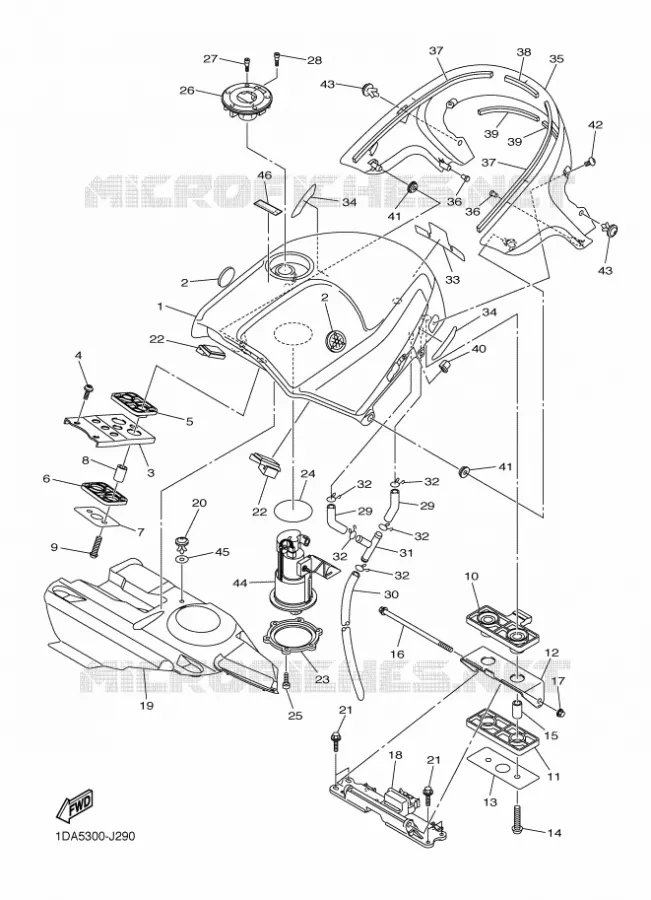 RESERVOIR A ESSENCE Yamaha MOTO 1300 2011 FJR AS ABS  FJR1300AS