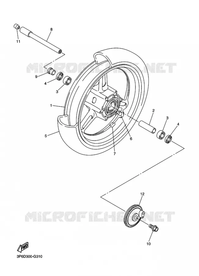 ROUE AVANT Yamaha MOTO 1300 2011 FJR AS ABS  FJR1300AS