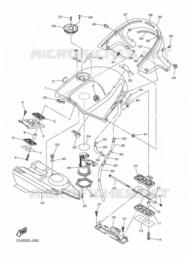 RESERVOIR A ESSENCE Yamaha MOTO 1300 2011 FJR AS ABS  FJR1300AS