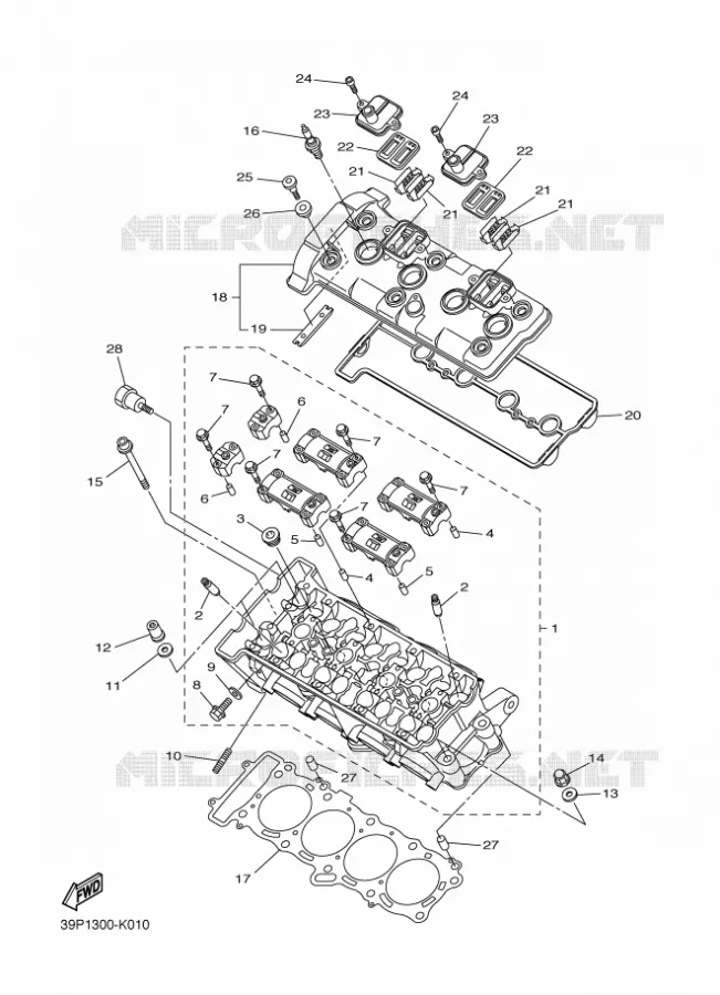 CULASSE Yamaha MOTO 800 2011 FZ8  FZ8-N