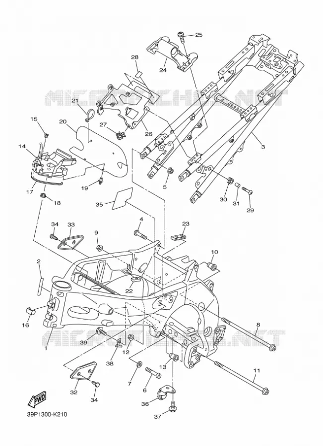CADRE Yamaha MOTO 800 2011 FZ8  FZ8-N
