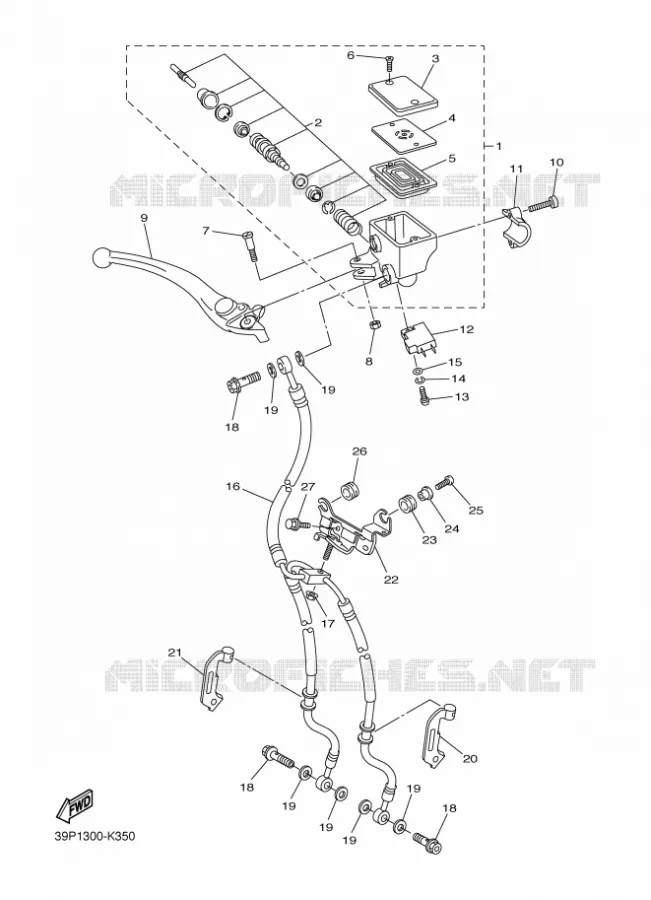 MAITRE CYLINDRE DE FREIN AVANT Yamaha MOTO 800 2011 FZ8  FZ8-N