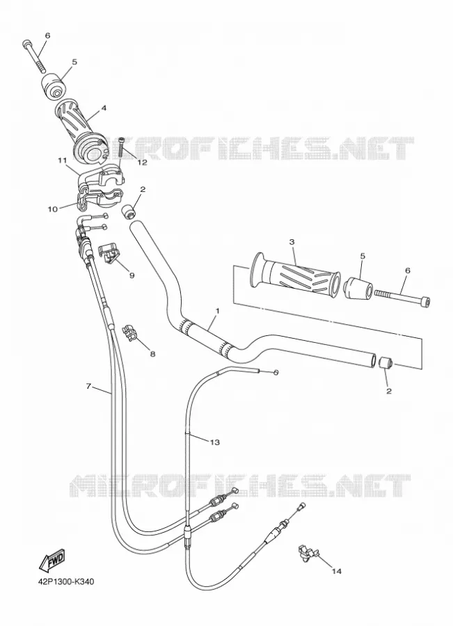 GUIDON ET CABLES Yamaha MOTO 800 2011 FAZER  FZ8-S FAZER -