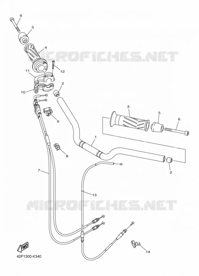 GUIDON ET CABLES Yamaha MOTO 800 2011 FAZER  FZ8-S FAZER -