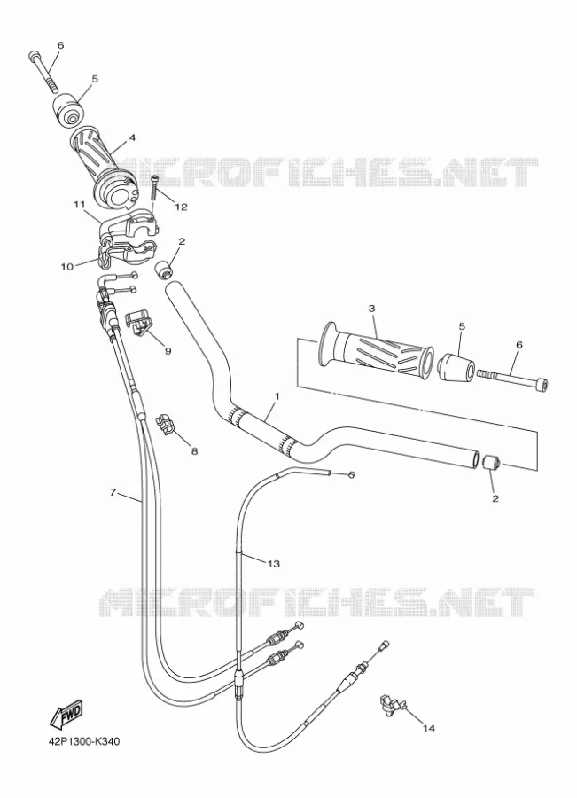 GUIDON ET CABLES Yamaha MOTO 800 2011 FAZER ABS  FZ8-SA FAZER