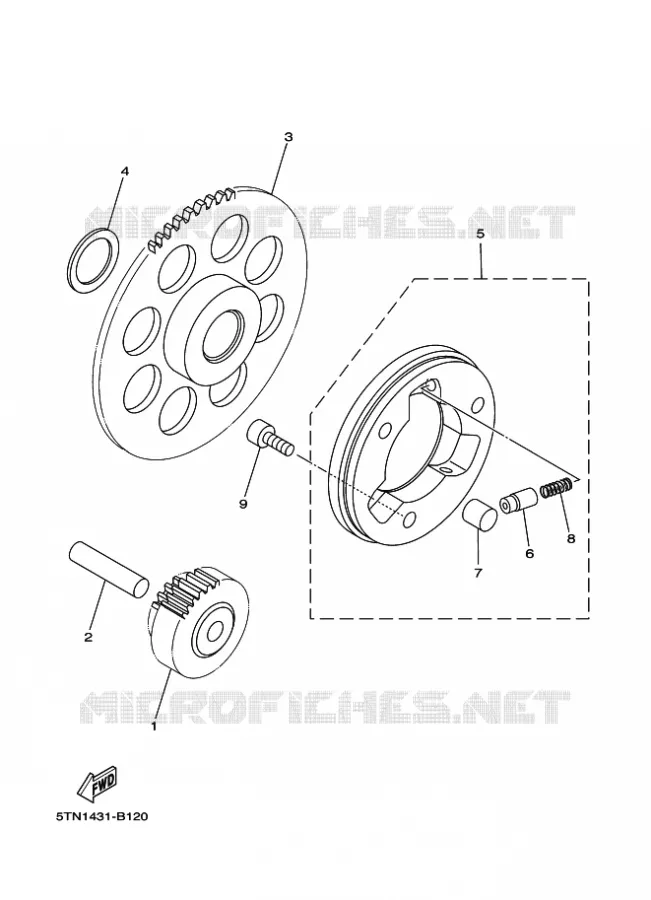 EMBRAYAGE DE DEMARREUR Yamaha MOTO 110 2011 TTRE  TT-R110E