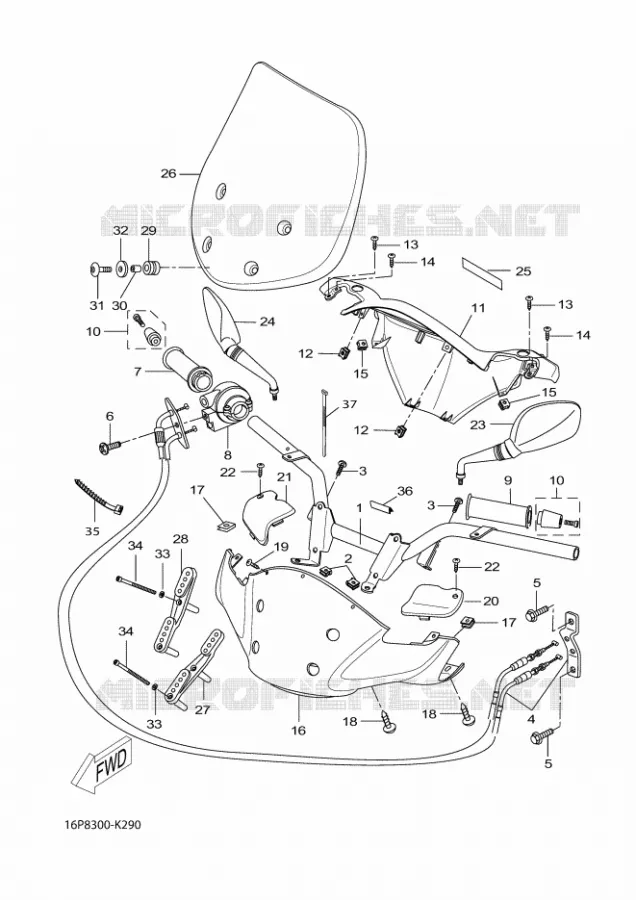 GUIDON ET CABLES Yamaha SCOOTER 125 2011 XCITY  VP125 XCITY