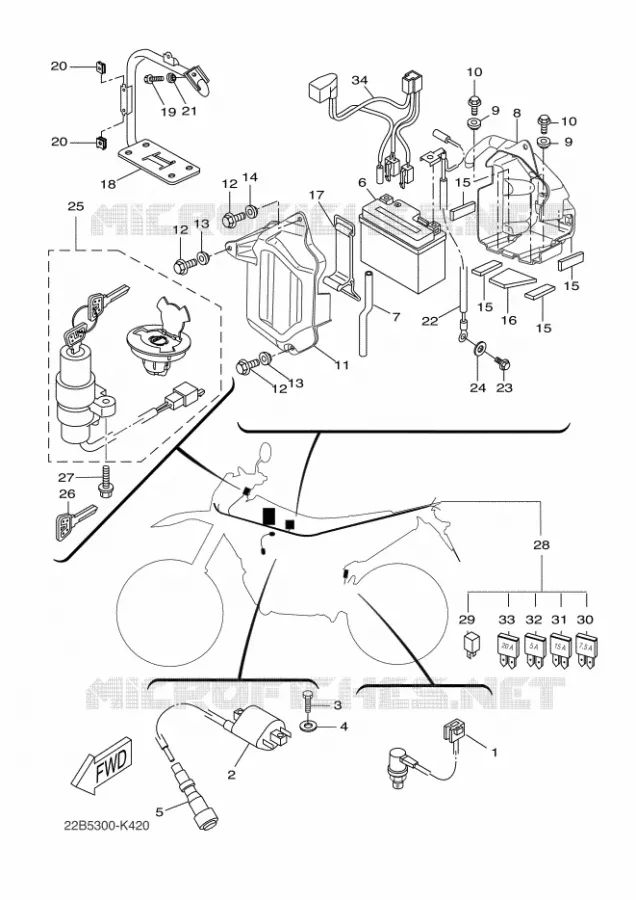 PARTIE ELECTRIQUE 1 Yamaha MOTO 125 2011 WR-R  WR125R