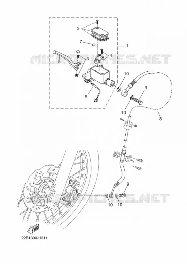 MAITRE CYLINDRE DE FREIN AVANT Yamaha MOTO 125 2011 WR-R  WR125R