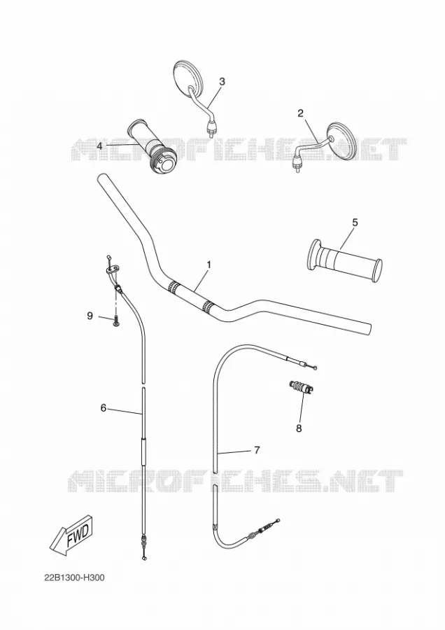 GUIDON ET CABLES Yamaha MOTO 125 2011 WR-X  WR125X