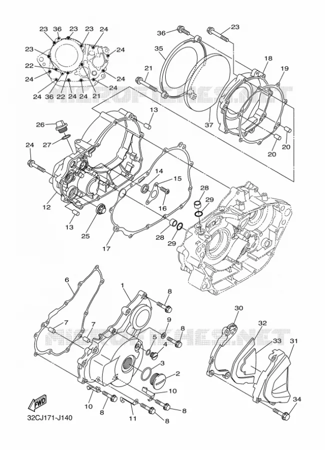 CARTER - MOTEUR 1 Yamaha MOTO 250 2011 WR-R  WR250R
