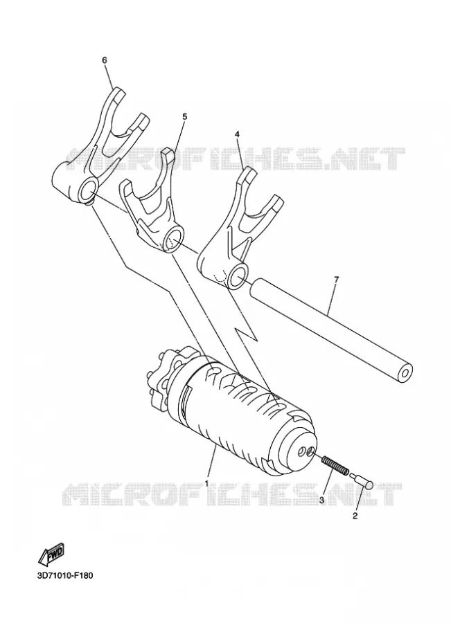 BARILLET DE SELECTION / FOURCHETTES Yamaha MOTO 250 2011 WR-R  WR250R