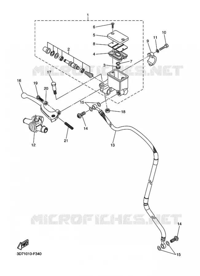 MAITRE CYLINDRE DE FREIN AVANT Yamaha MOTO 250 2011 WR-R  WR250R