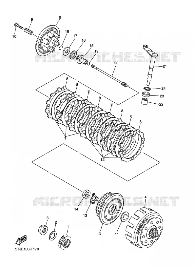 EMBRAYAGE DE DEMARREUR Yamaha MOTO 450 2011 WRF  WR450F