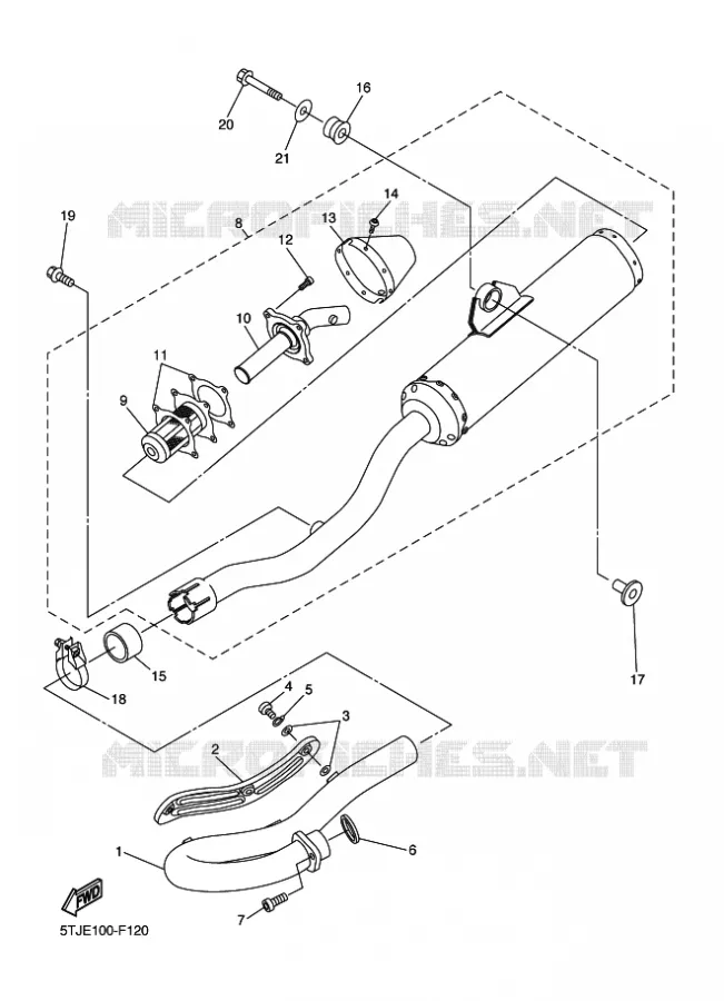 ECHAPPEMENT Yamaha MOTO 450 2011 WRF  WR450F