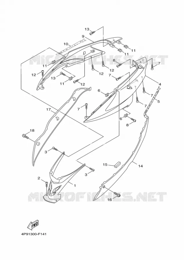 COUVERCLE LATERAL Yamaha SCOOTER 125 2011 CYGNUS  XC125