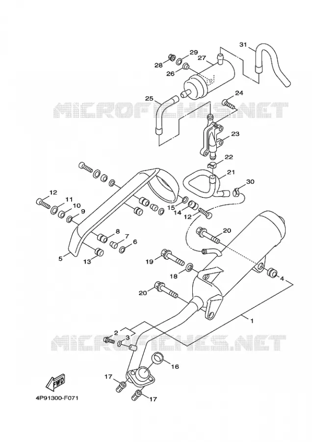 ECHAPPEMENT Yamaha SCOOTER 125 2011 CYGNUS  XC125