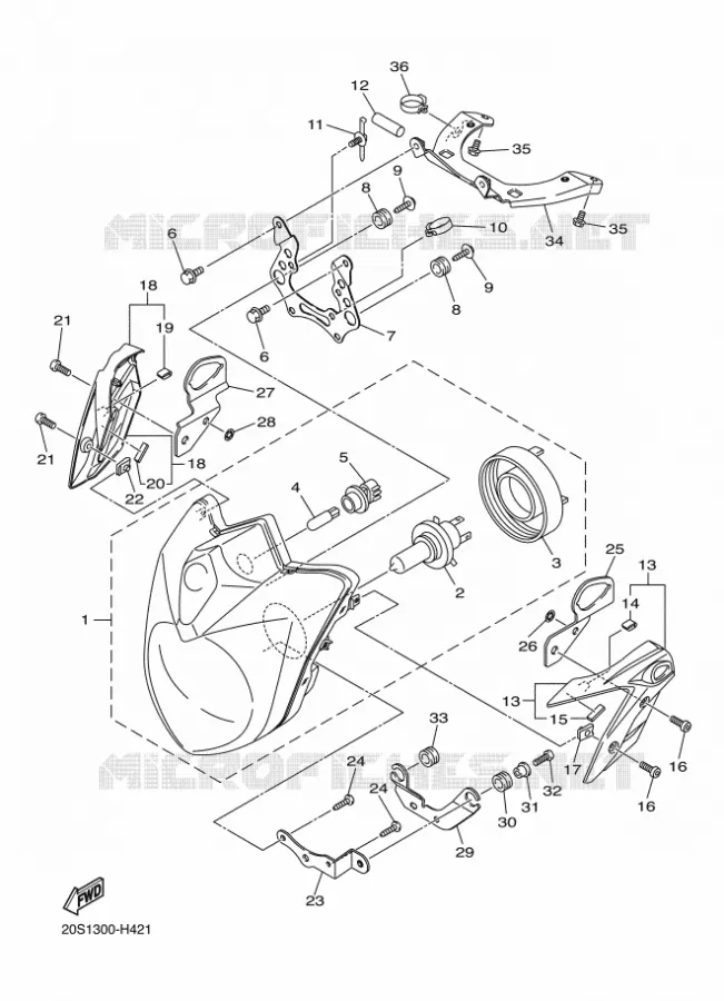 PHARE  Yamaha MOTO 600 2011 XJ6  XJ6N