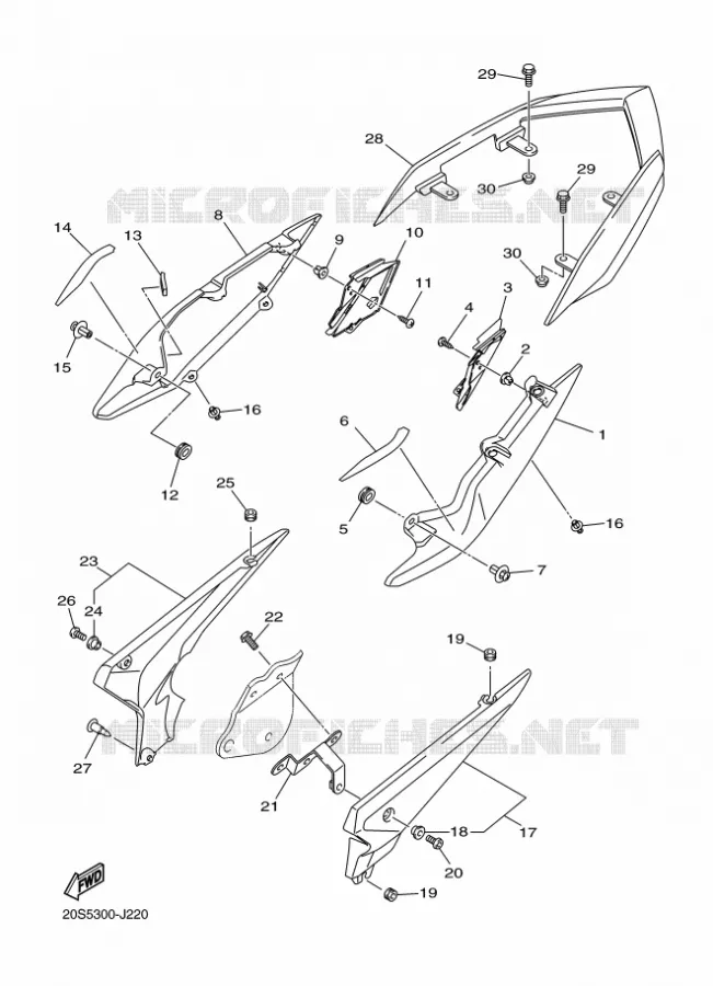 COUVERCLE LATERAL Yamaha MOTO 600 2011 XJ6  XJ6S