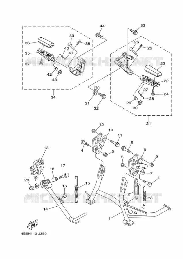 SUPPORT / REPOSE PIEDS Yamaha SCOOTER 500 2011 TMAX  XP500 TMAX