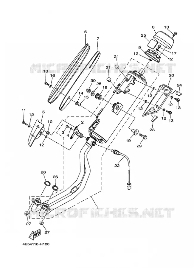 ECHAPPEMENT Yamaha SCOOTER 500 2011 TMAX  XP500 TMAX