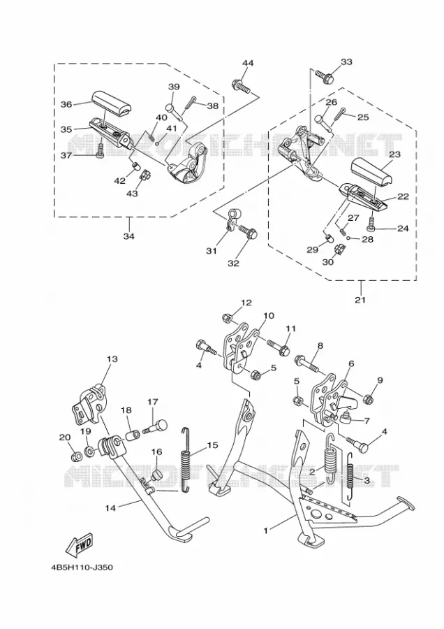 SUPPORT / REPOSE PIEDS Yamaha SCOOTER 500 2011 TMAX ABS  XP500A TMAX