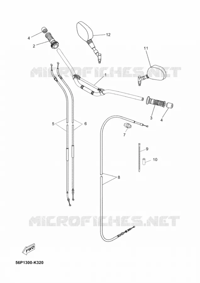 GUIDON ET CABLES Yamaha MOTO 660 2011 XTZ TENERE ABS  XT660ZA S.TENERE