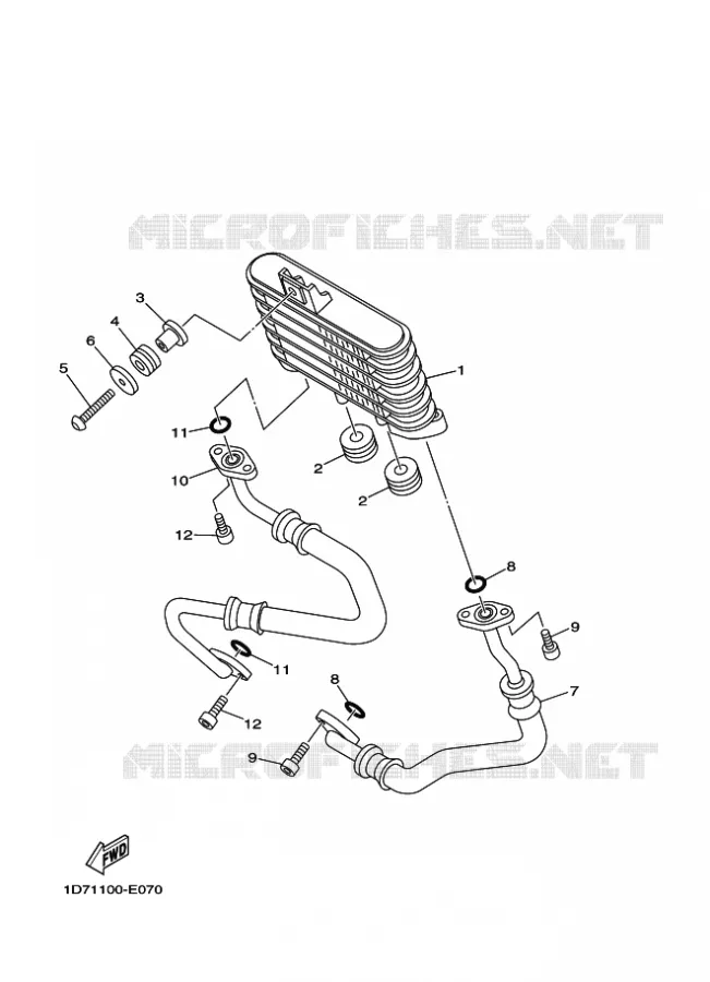 RADIATEUR D'HUILE / ECHANGEUR Yamaha MOTO 1900 2011 MIDNIGHT STAR  XV1900A