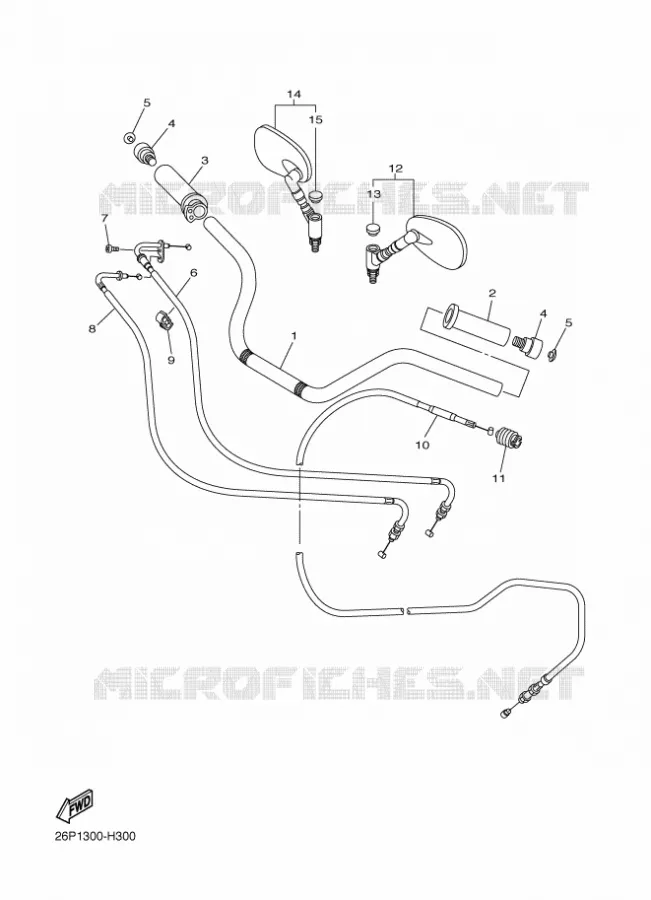 GUIDON ET CABLES Yamaha MOTO 950 2011 MIDNIGHT STAR  XVS950A