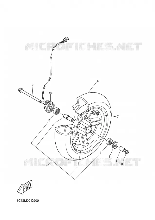 ROUE AVANT Yamaha SCOOTER 50 2011 STUNT NAKED  EW50N STUNT NAKED